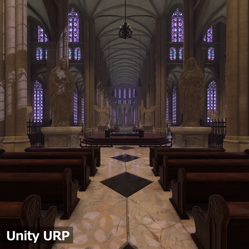 【3Dモデルセット】ゴシック風大聖堂 UnityPackage付き