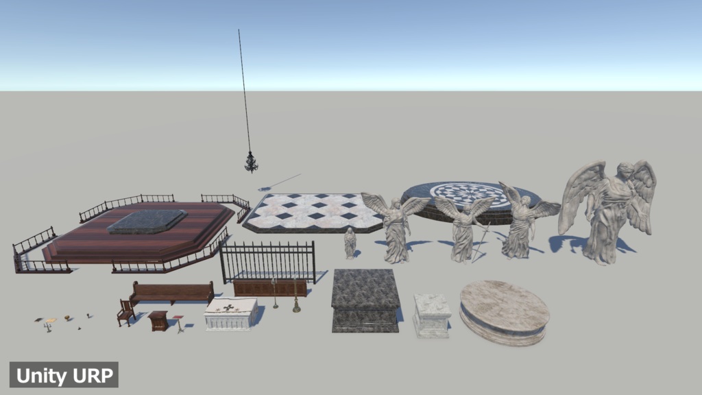 【3Dモデルセット】ゴシック風大聖堂 UnityPackage付き