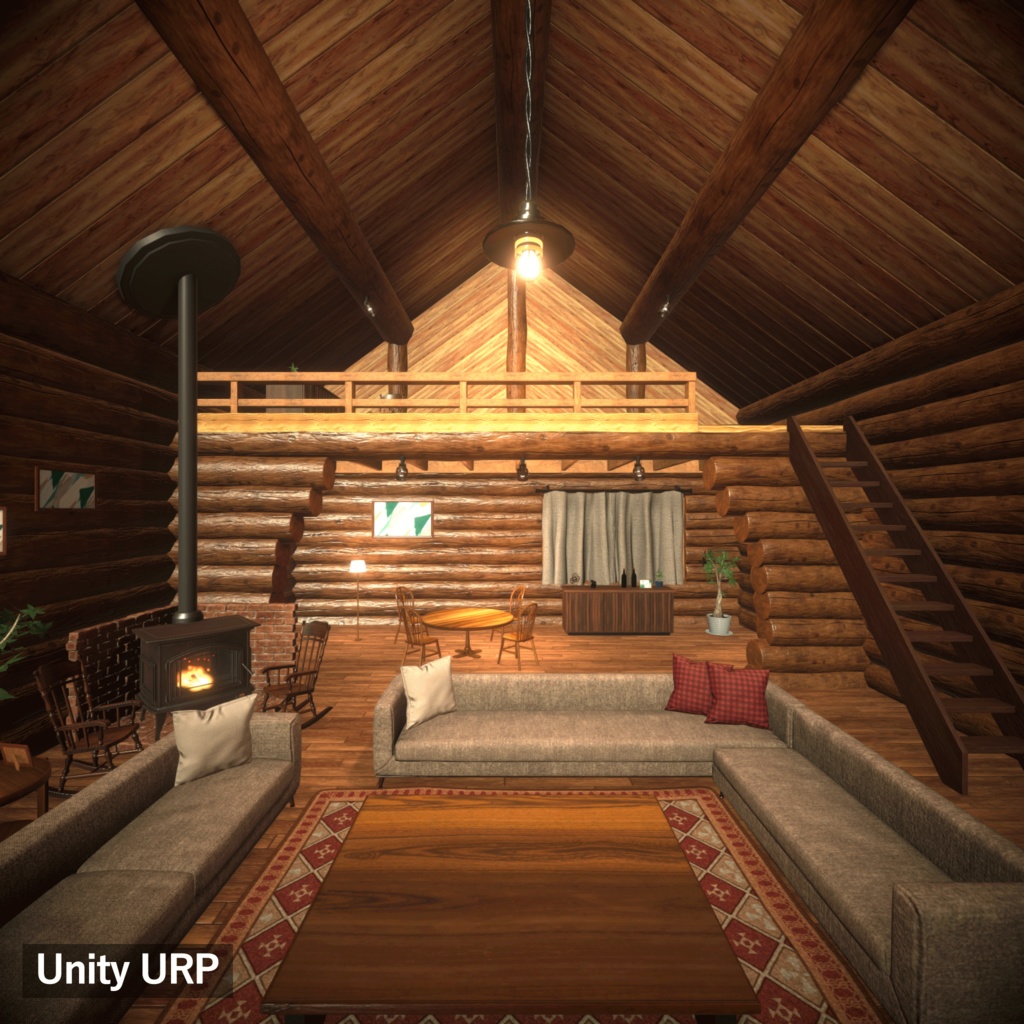 【3Dモデルセット】ログハウス unitypacage付き