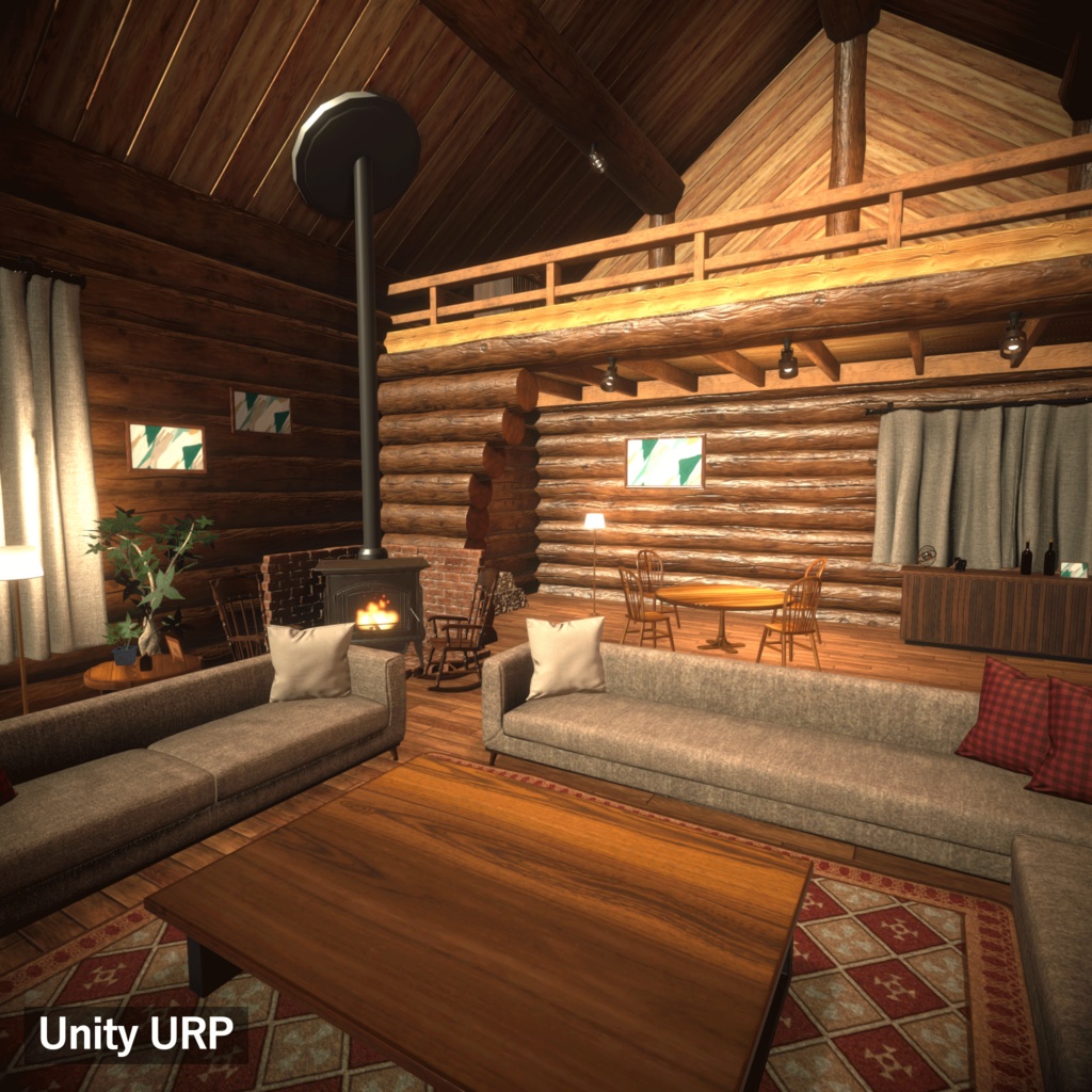 【3Dモデルセット】ログハウス unitypacage付き