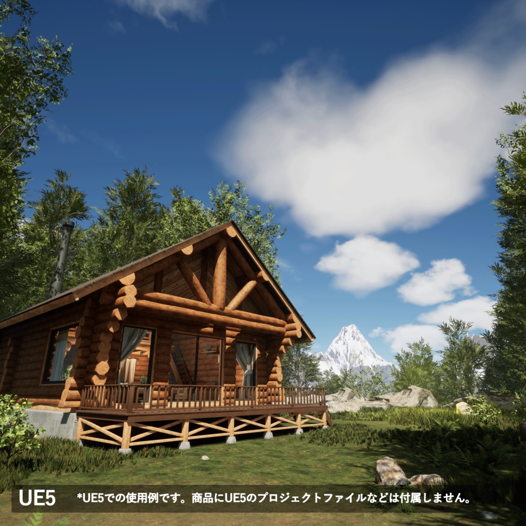 【3Dモデルセット】ログハウス unitypacage付き