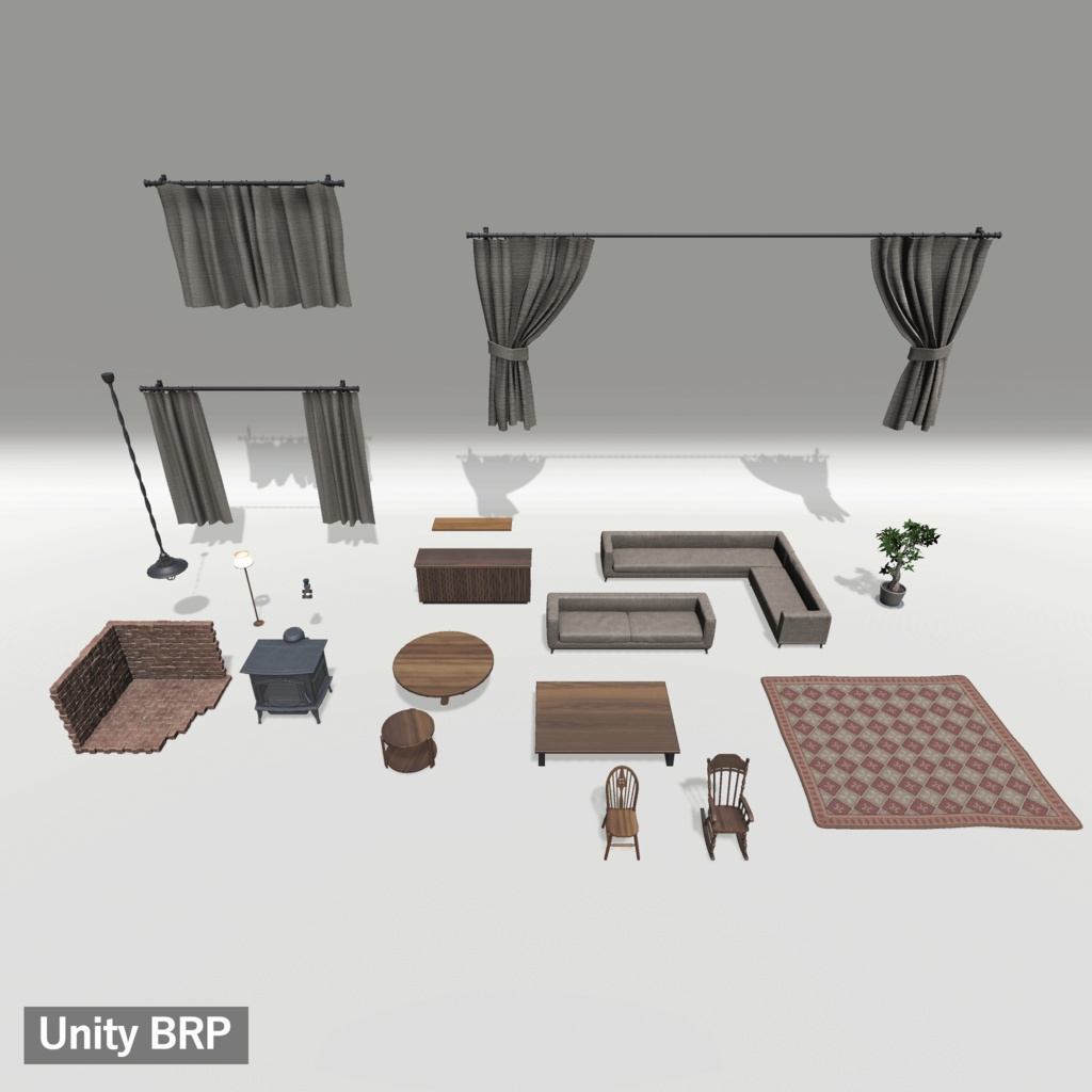 【3Dモデルセット】ログハウス unitypacage付き