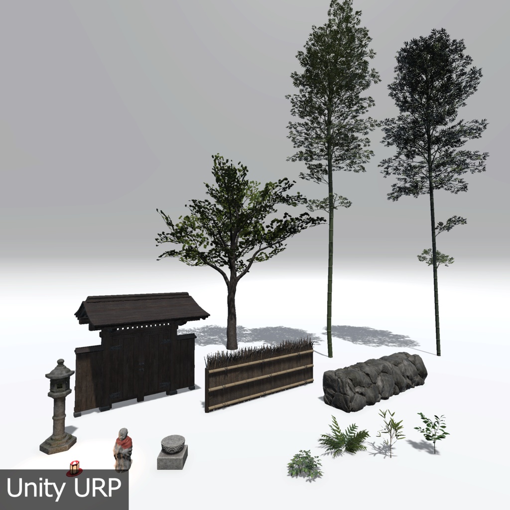 【3D環境アセット】竹林の抜け道 Unitypackage付き