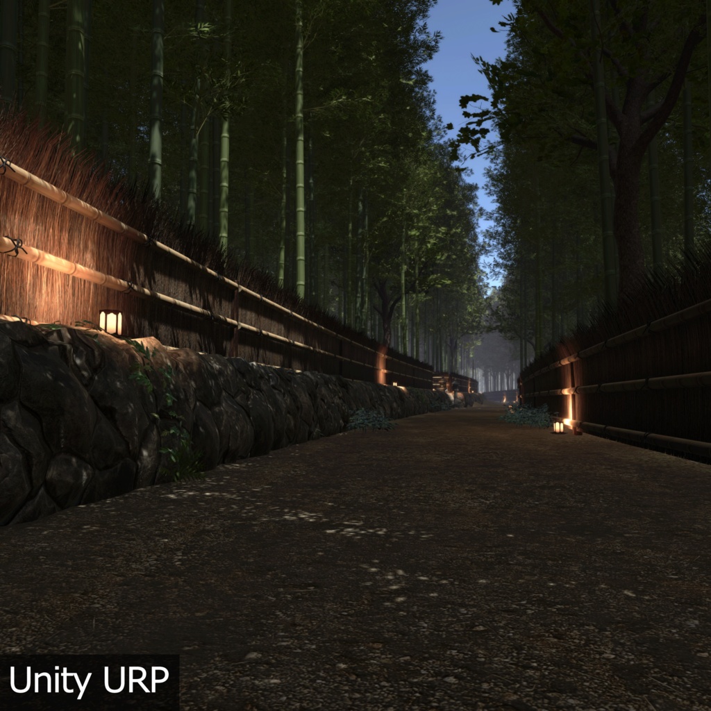 【3D環境アセット】竹林の抜け道 Unitypackage付き