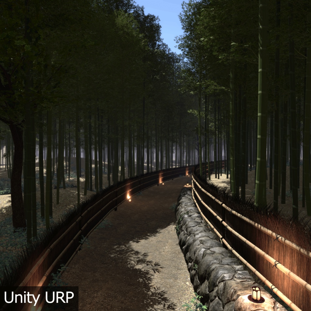 【3D環境アセット】竹林の抜け道 Unitypackage付き