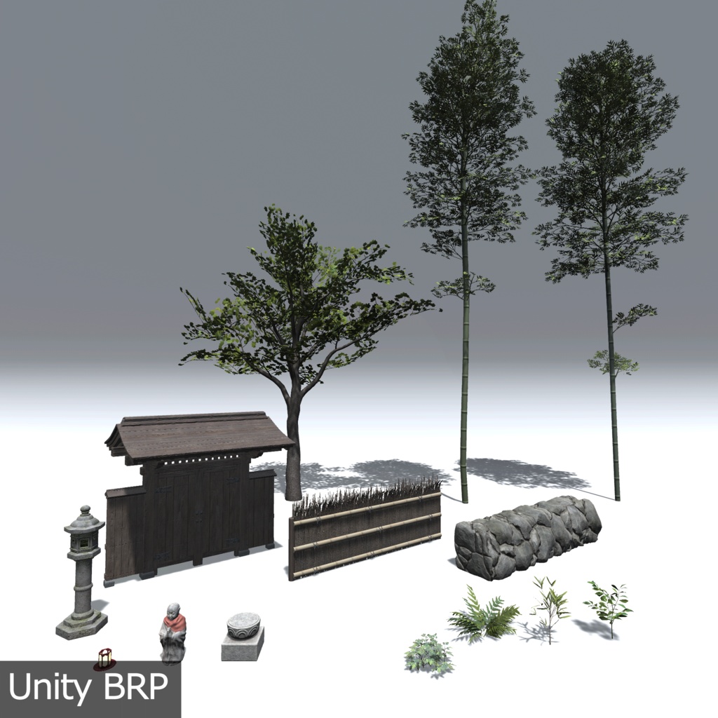 【3D環境アセット】竹林の抜け道 Unitypackage付き