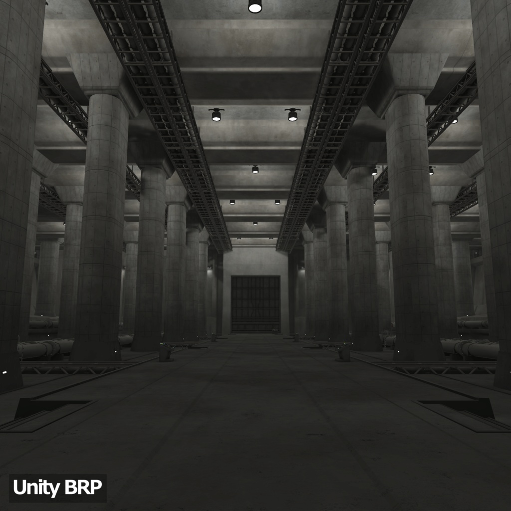 【3D環境アセット】コンクリートホール-巨大地下施設
