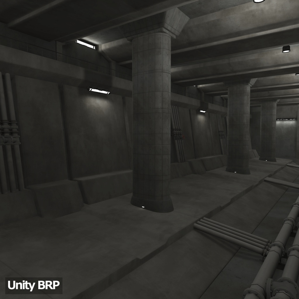 【3D環境アセット】コンクリートホール-巨大地下施設