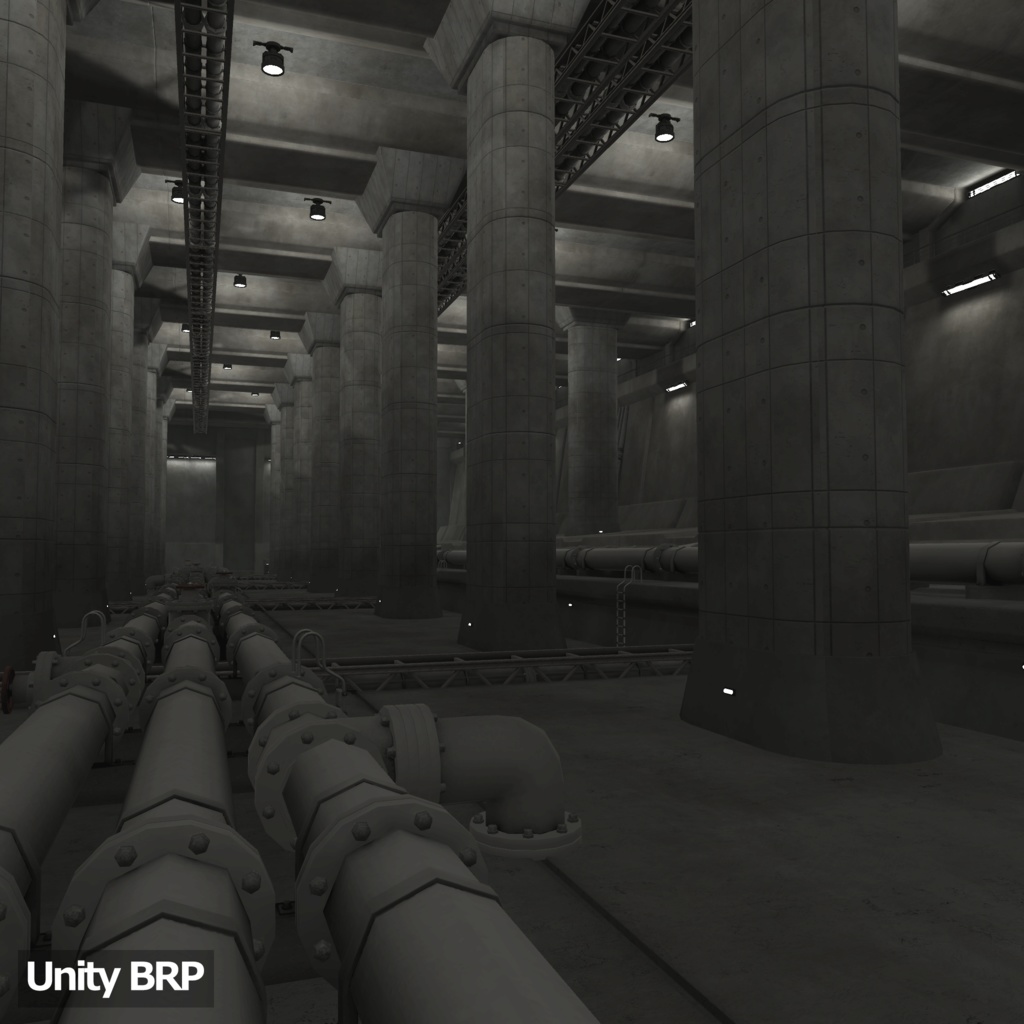 【3D環境アセット】コンクリートホール-巨大地下施設