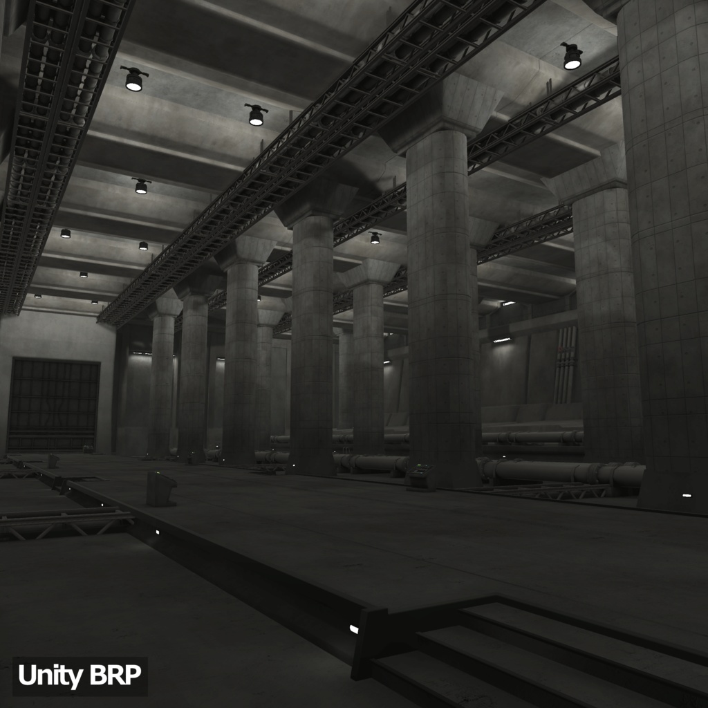 【3D環境アセット】コンクリートホール-巨大地下施設