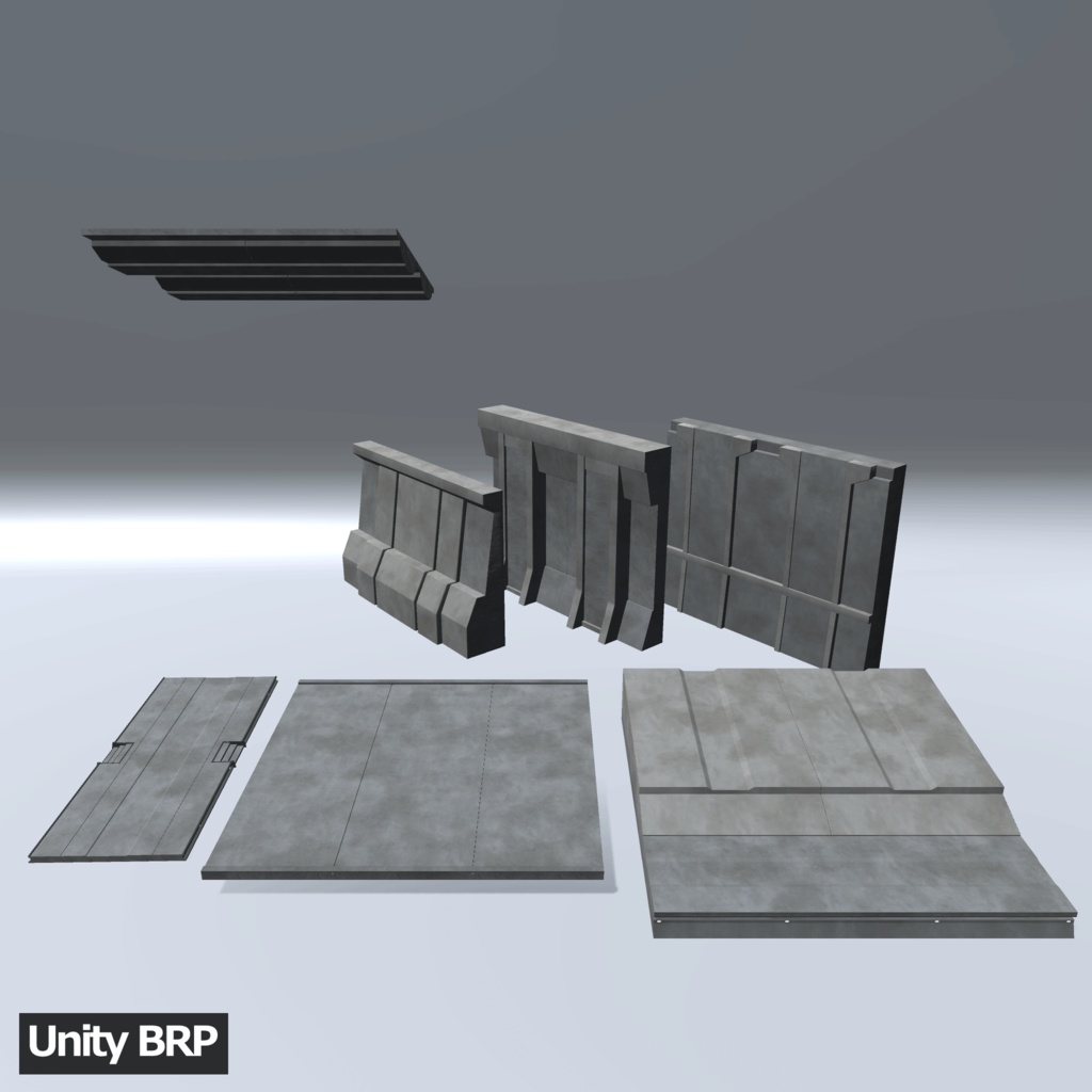 【3D環境アセット】コンクリートホール-巨大地下施設