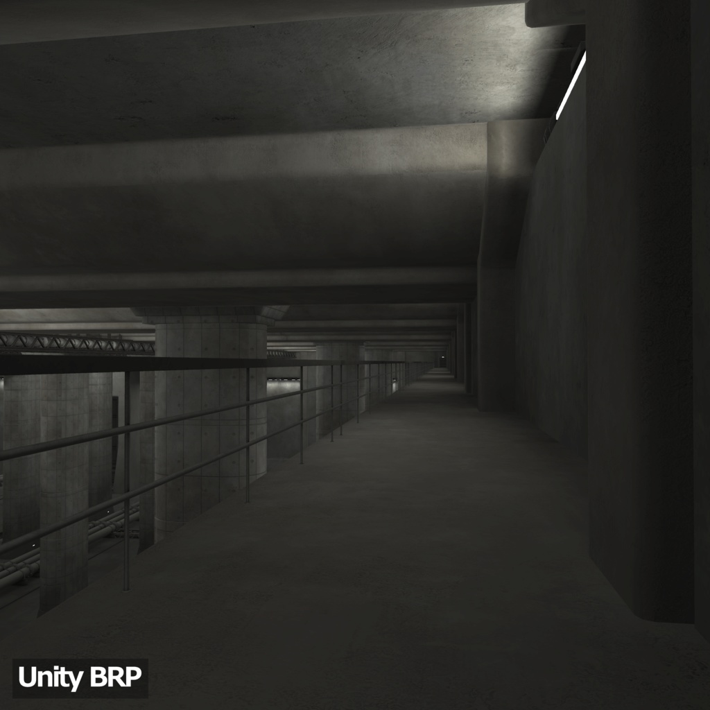 【3D環境アセット】コンクリートホール-巨大地下施設