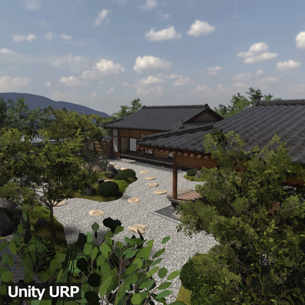 【3D環境アセット】日本庭園と和風建築 UnityPackage付き