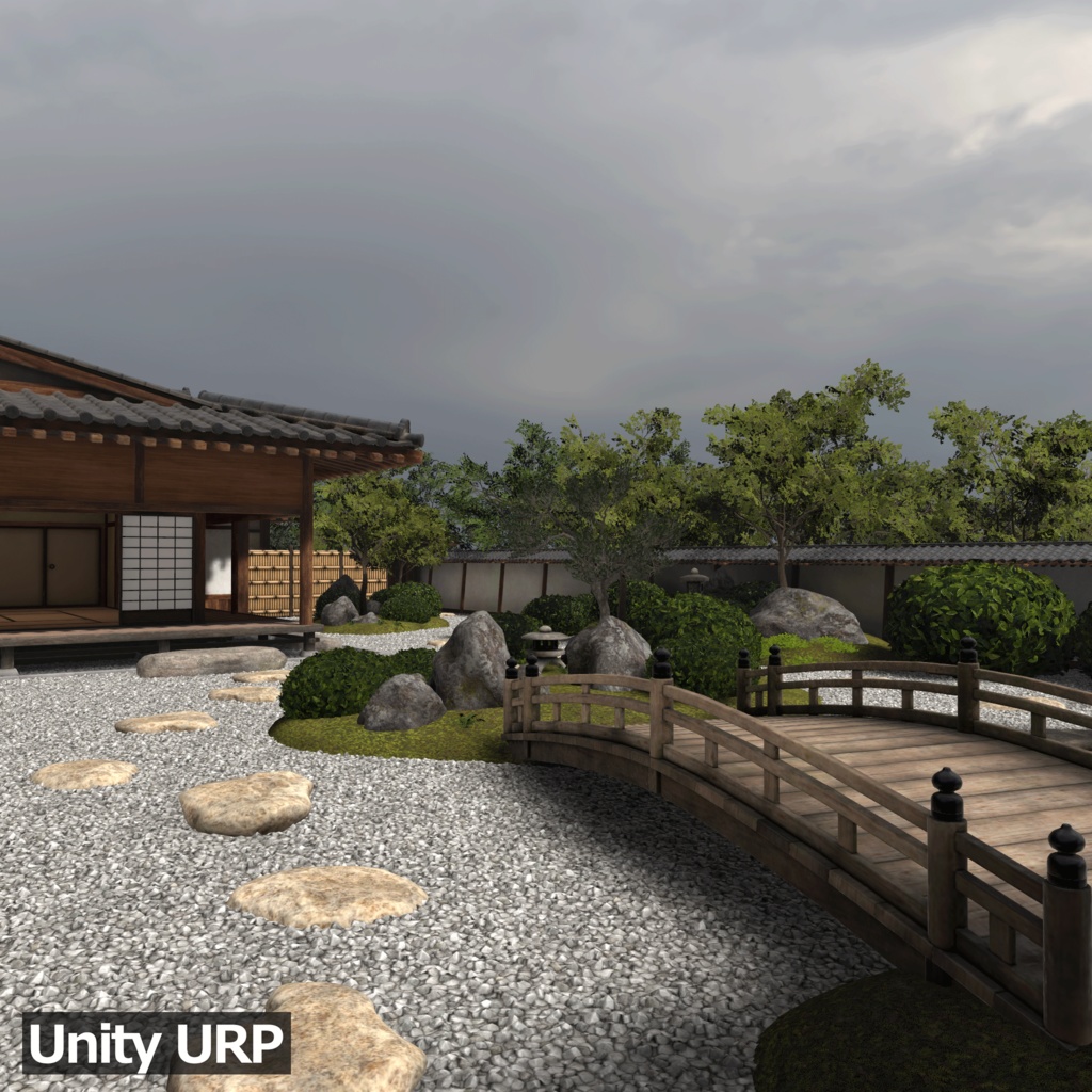 【3D環境アセット】日本庭園と和風建築 UnityPackage付き