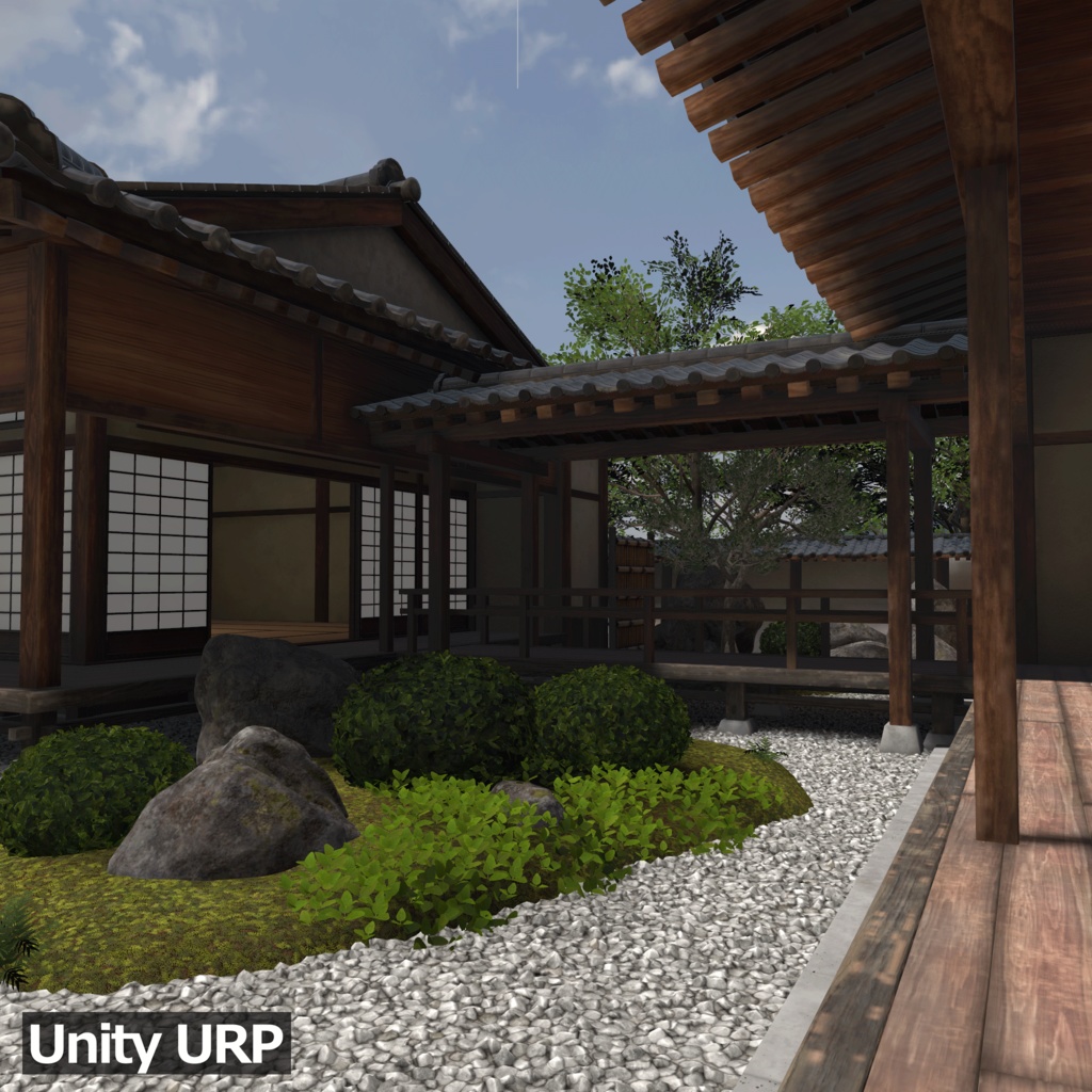 【3D環境アセット】日本庭園と和風建築 UnityPackage付き