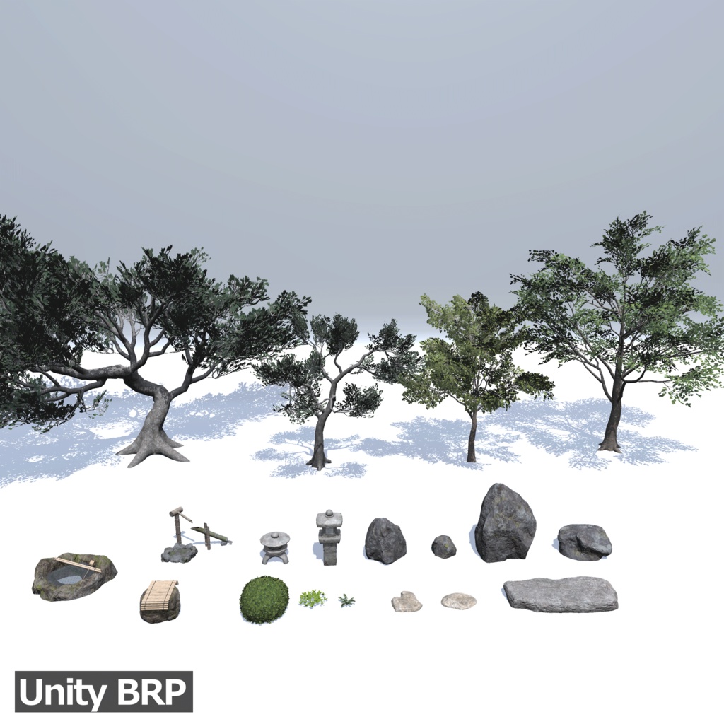 【3D環境アセット】日本庭園と和風建築 UnityPackage付き