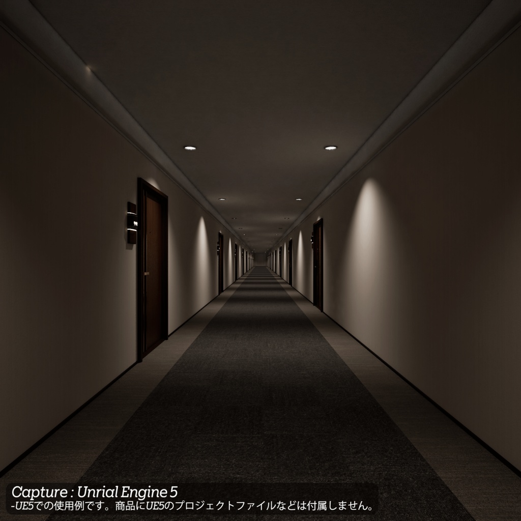 【3D環境アセット】ホテルの客室と廊下