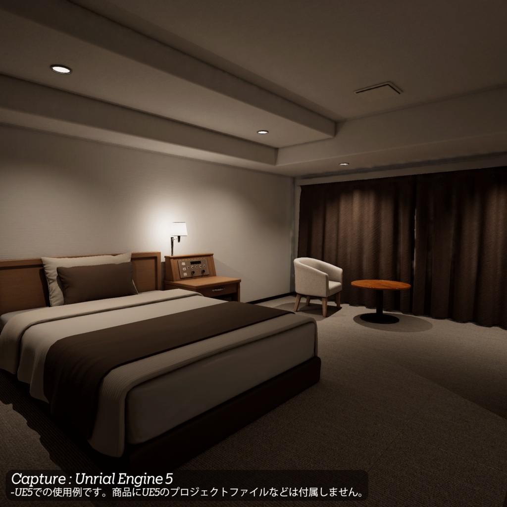 【3D環境アセット】ホテルの客室と廊下