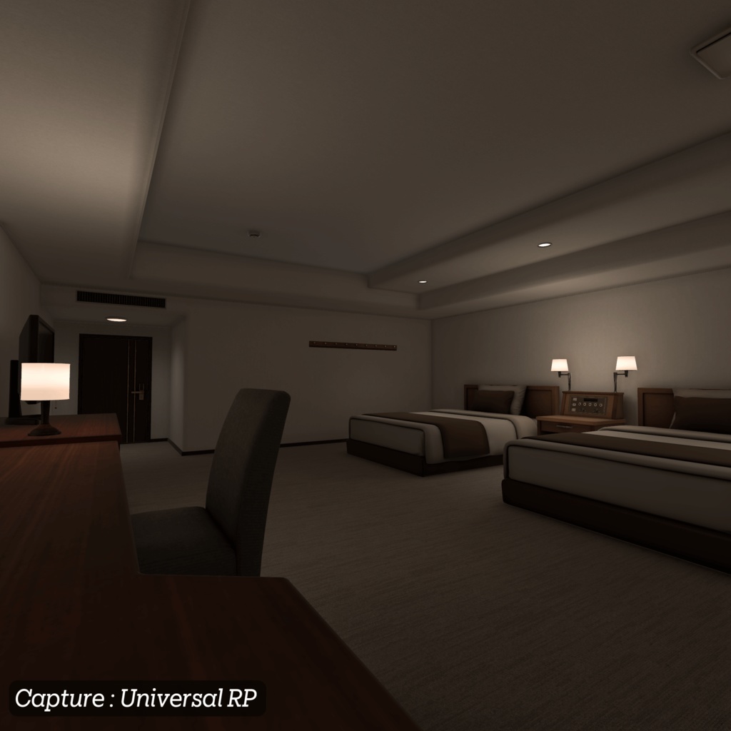 【3D環境アセット】ホテルの客室と廊下