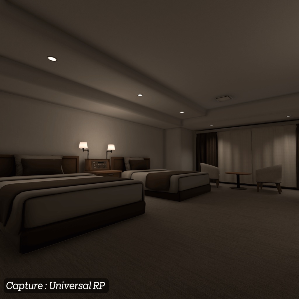 【3D環境アセット】ホテルの客室と廊下
