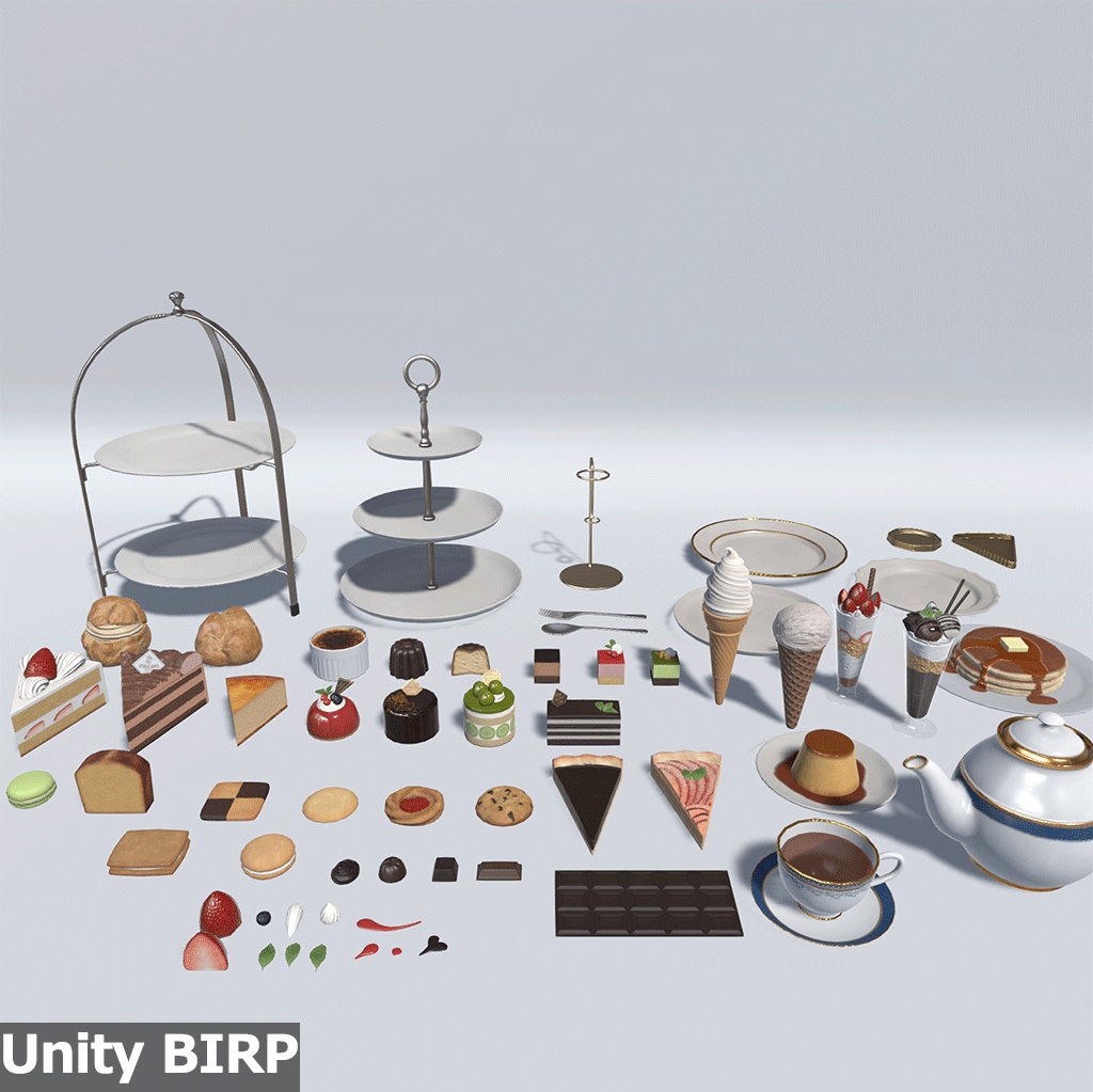 【3Dモデルセット】スイーツ系3Dモデル 詰め合わせ unitypackage付き
