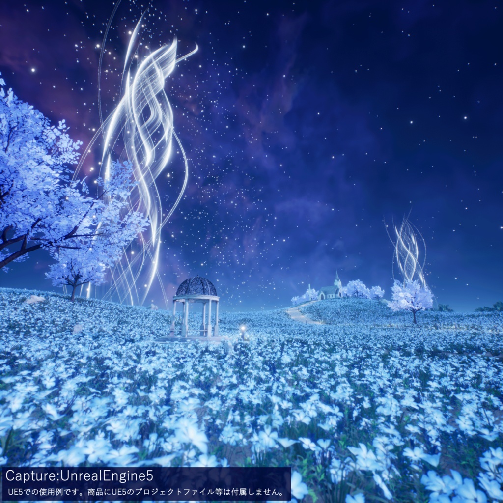 【3D環境アセット】光る花の丘