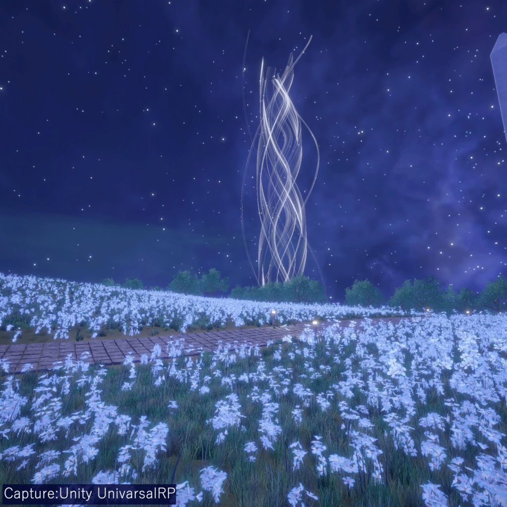 【3D環境アセット】光る花の丘