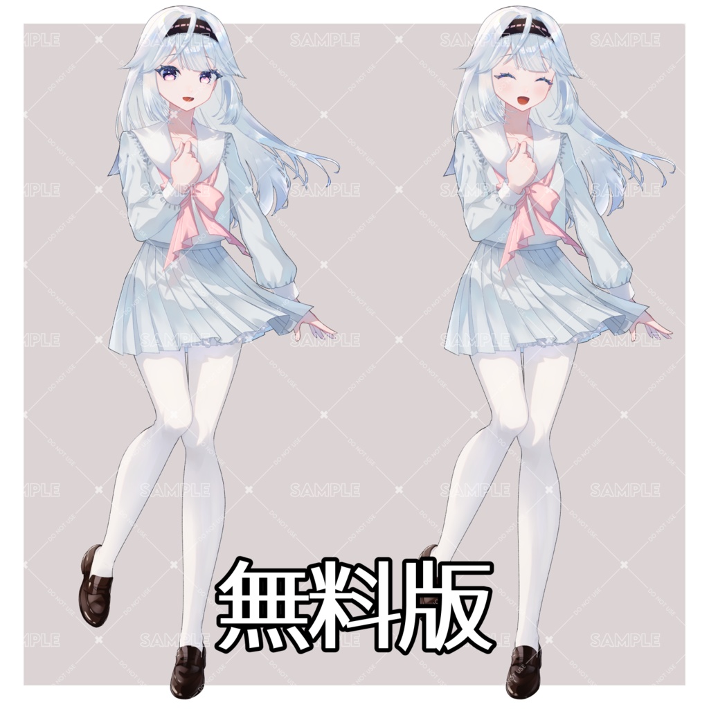 【無料有】立ち絵素材_白っぽいセーラー服の女の子