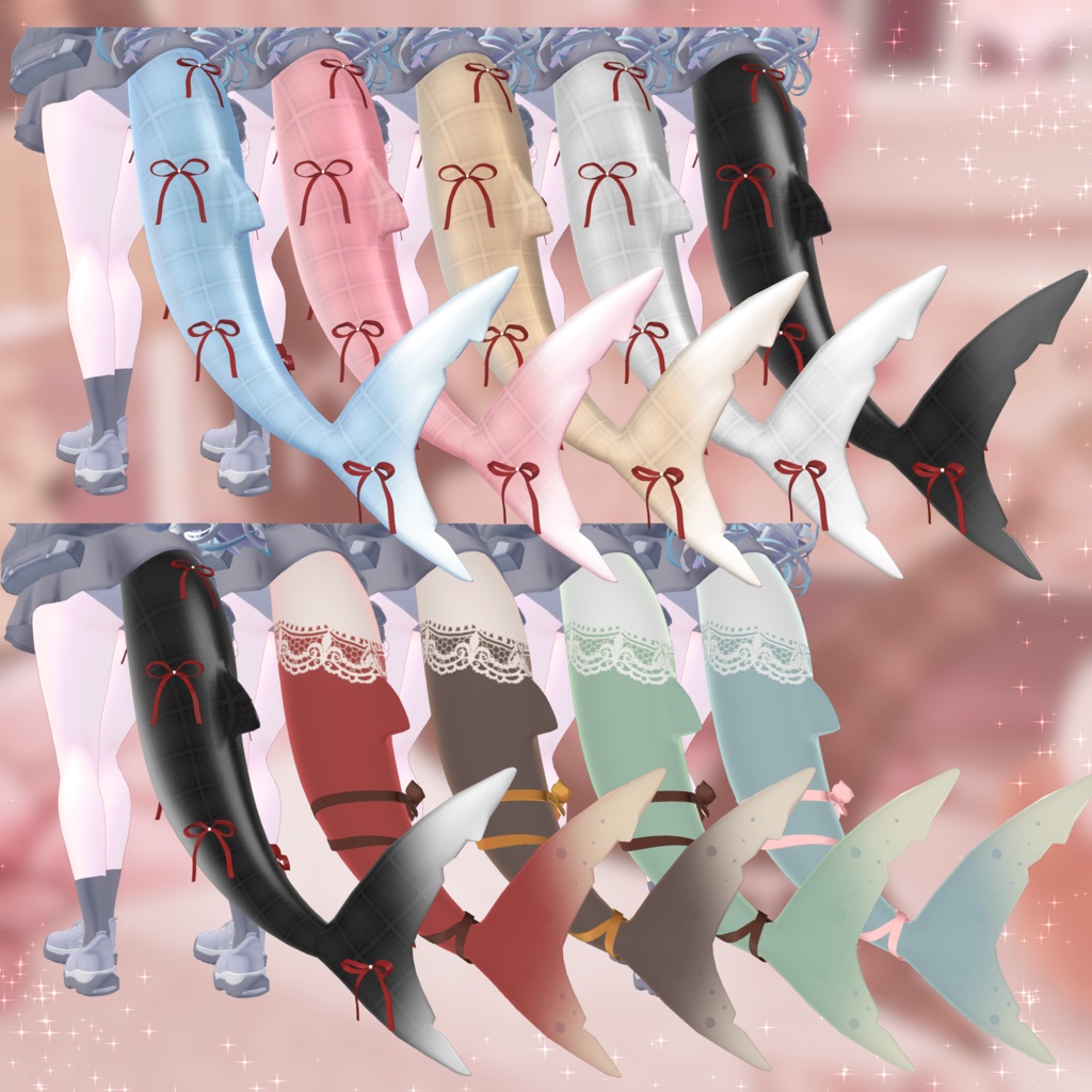 🦈【ルルネ用】Ribbontail+リボンアクセ【VRchat】