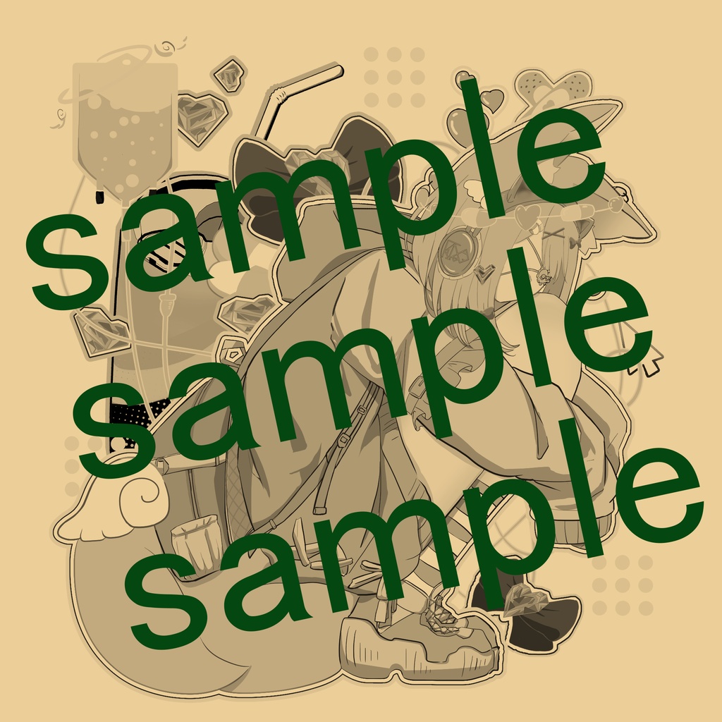 【オリキャラ】ゆめかわキツネ娘デカールロゴ