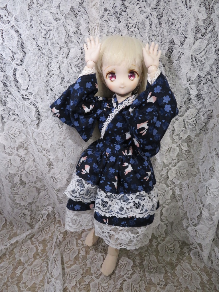 クラシカル和風ドレス【月うさぎ】〜40cmサイズ(1/4)〜