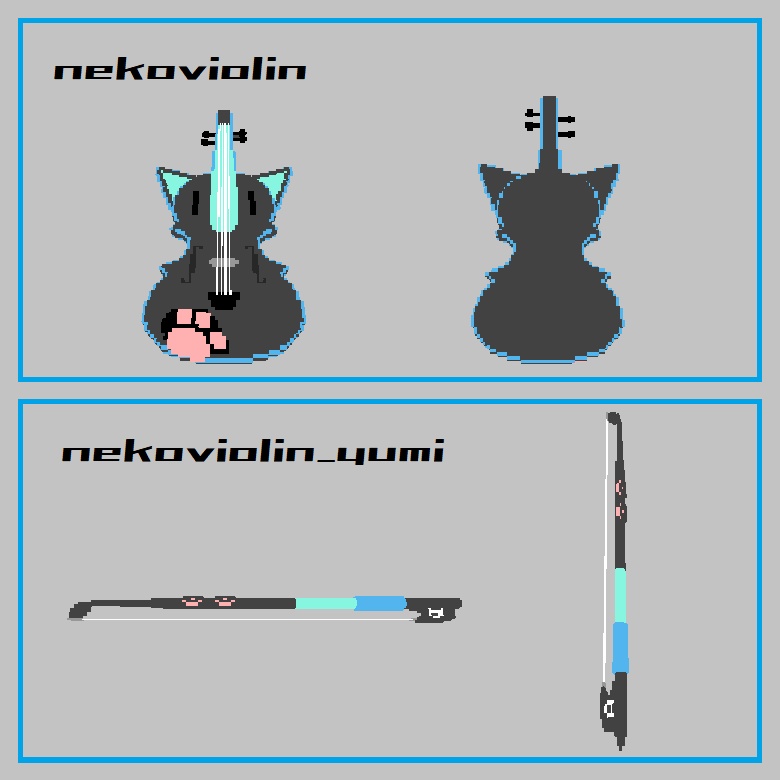 「ねこヴァイオリン」オリジナル3Dモデル