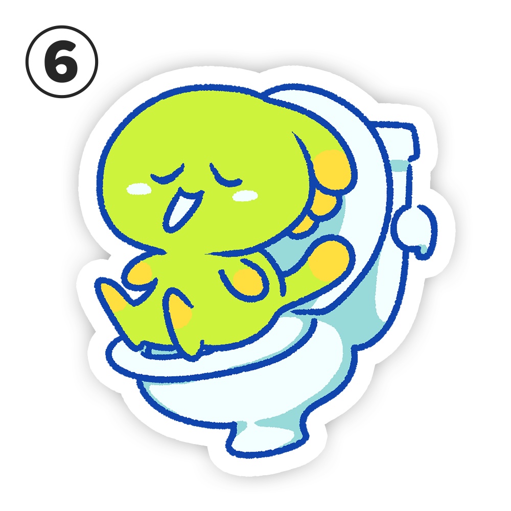 宇宙産のたこちゃんステッカー
