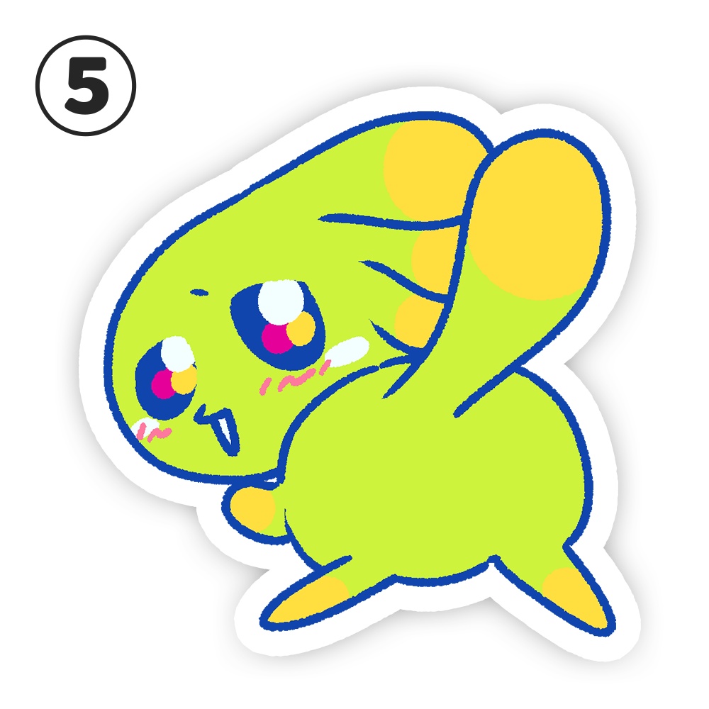 宇宙産のたこちゃんステッカー