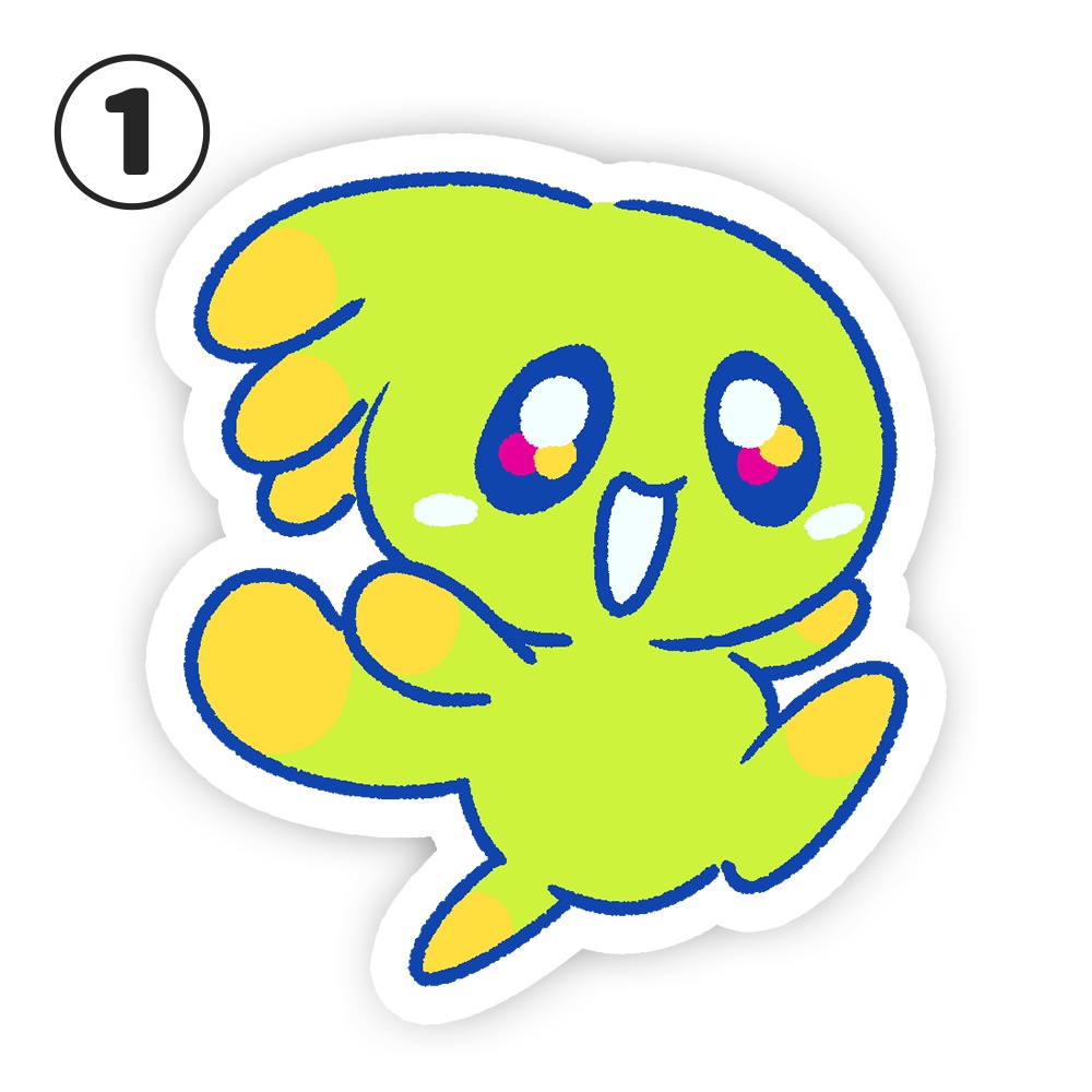 宇宙産のたこちゃんステッカー