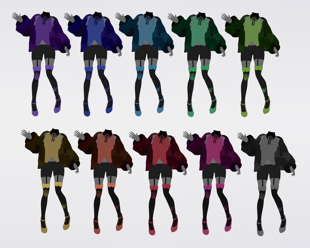 【VRoid正式版用衣装】ねこかわいいコーデセット