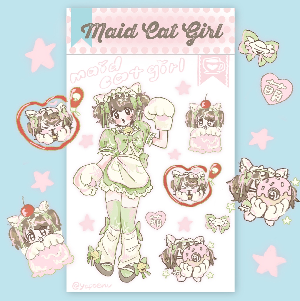Cat Maid Girl Sticker