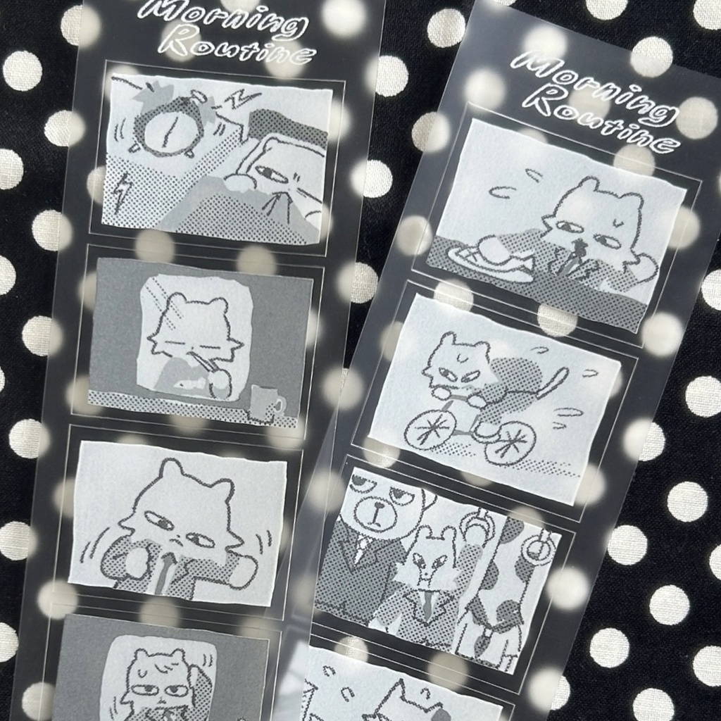 Morning Routine Sticker（モノクロver）