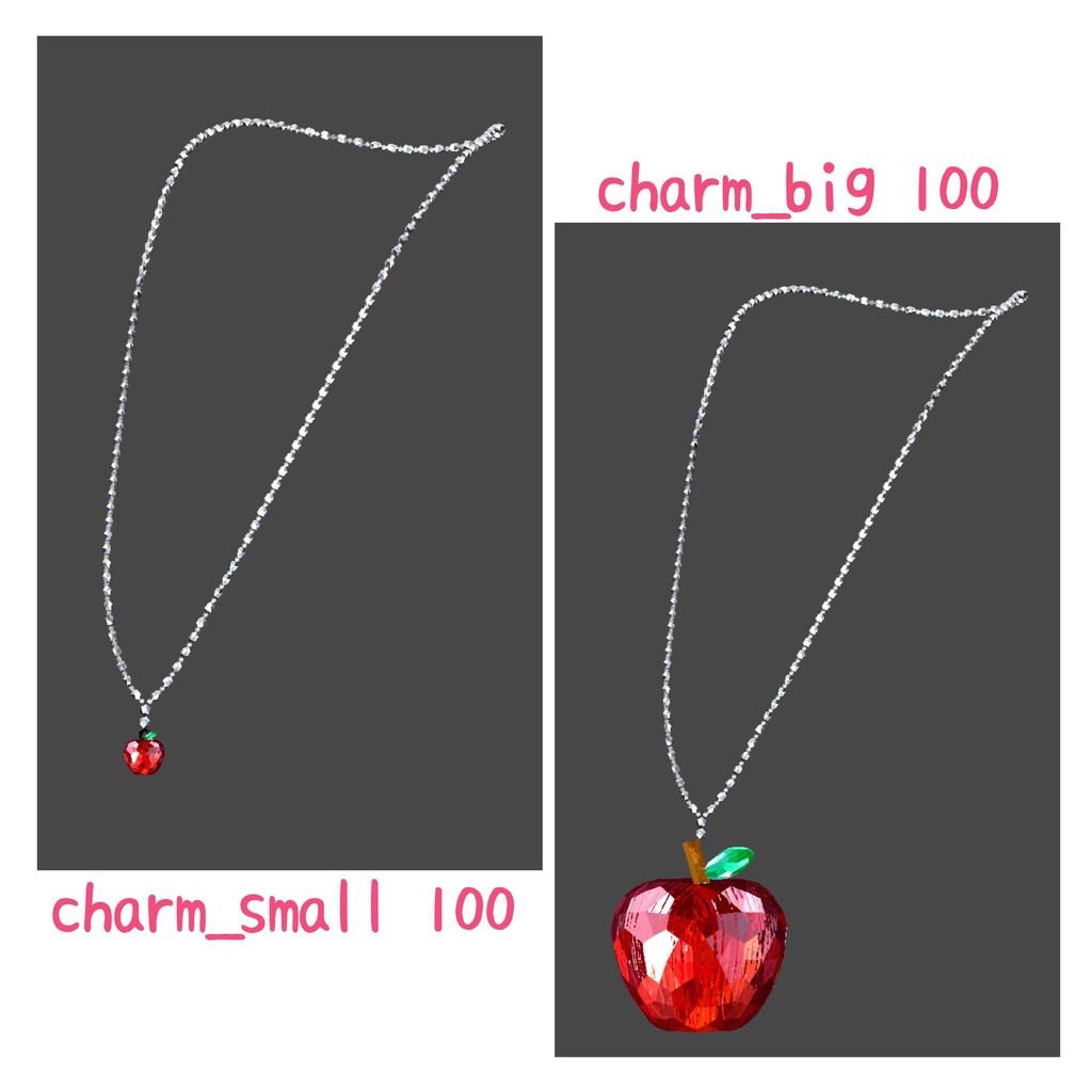 りんごのロングネックレス【チャームが揺れる】