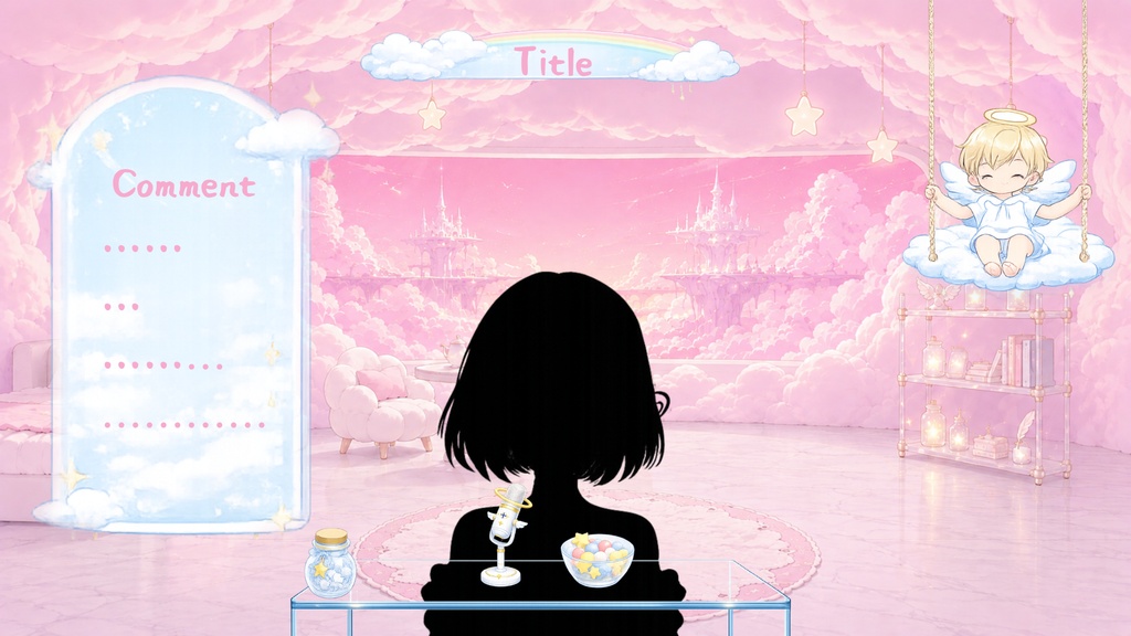 【無料・配信素材】天界の雲の小さな配信部屋 お試しサンプルセット【VTuber/OBS対応】