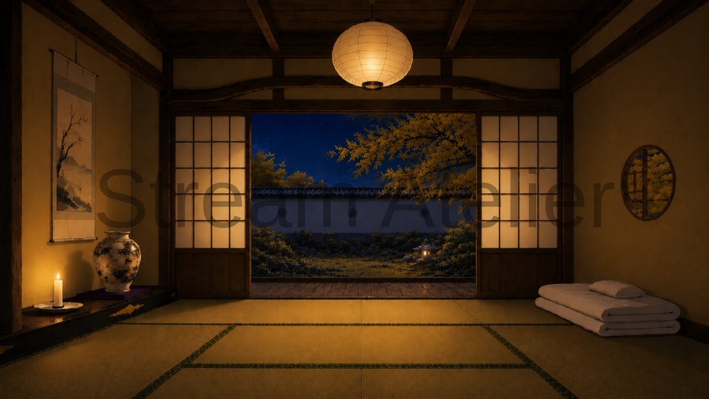 【VTuber向け配信背景】四季を感じる和室配信部屋|春夏秋冬背景8種+透過素材36点セット【OBS対応】