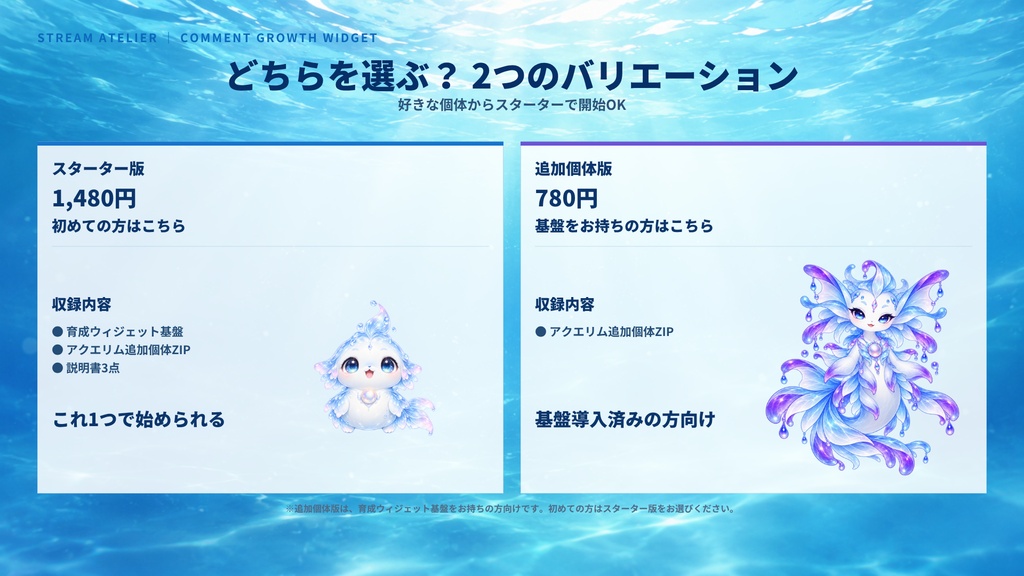 【OBS・わんコメ対応】コメントで育つ育成ウィジェット|アクエリム|6段階進化・コメント連動