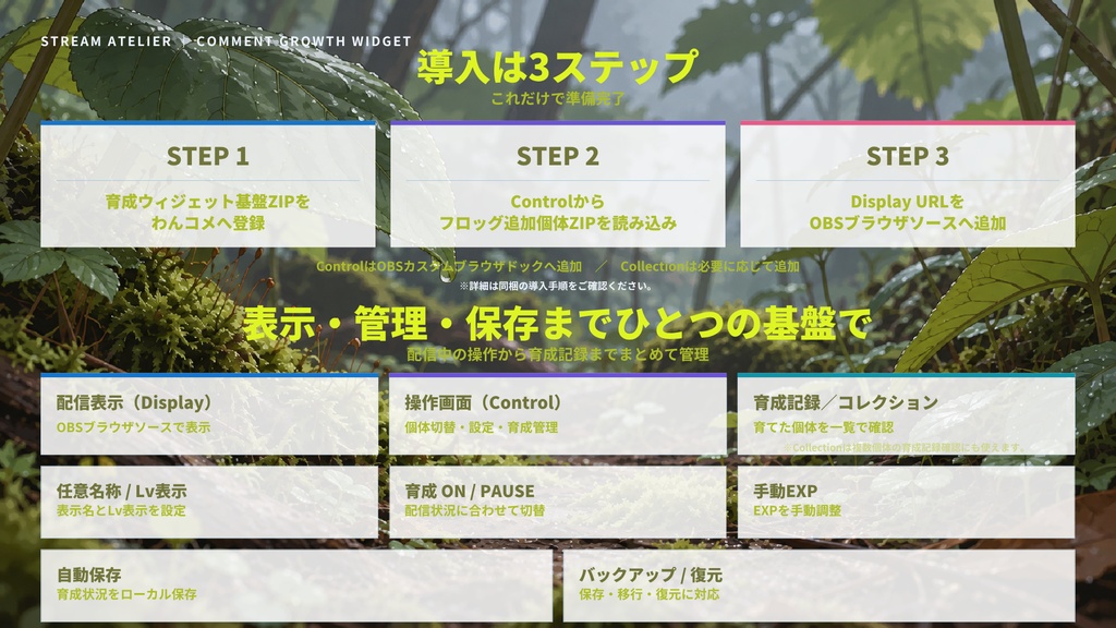 【OBS・わんコメ対応】コメントで育つ育成ウィジェット|フロッグ|6段階進化・コメント連動