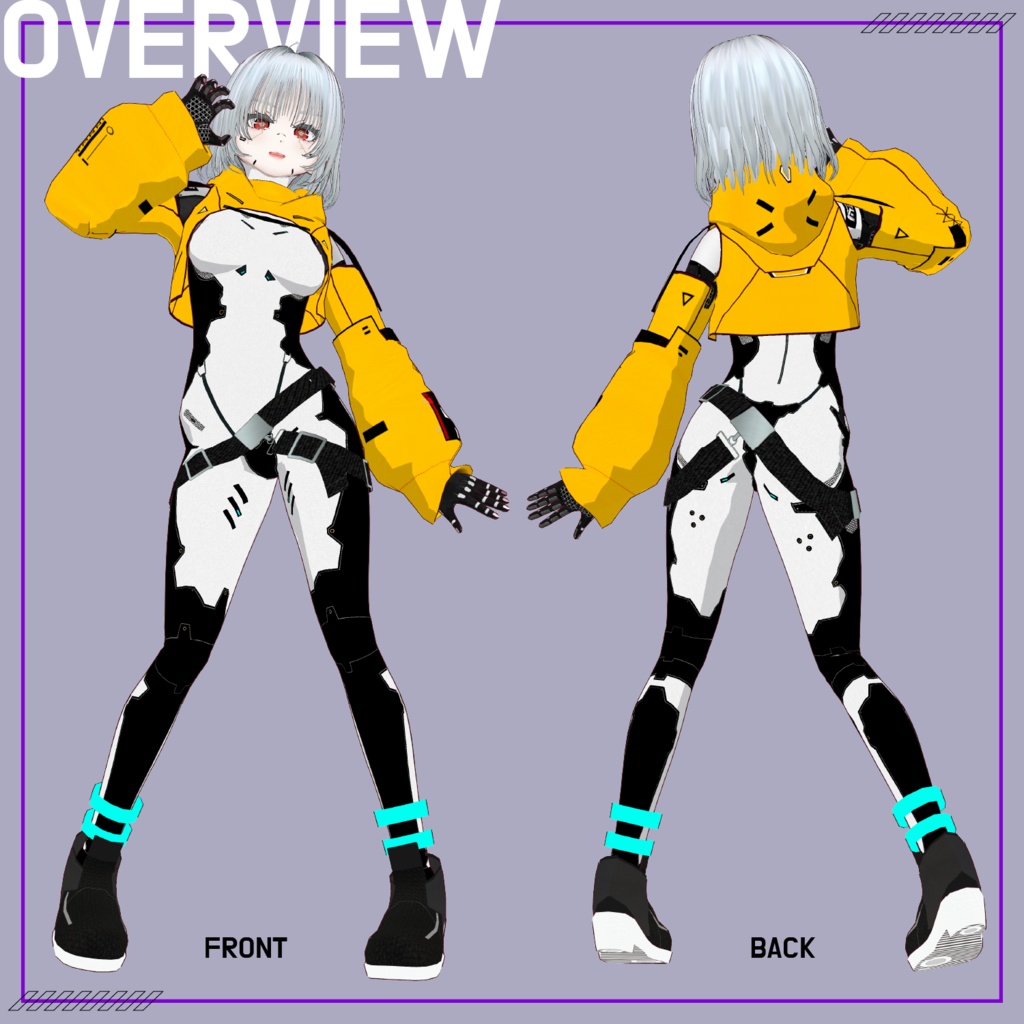 【VRoid】Cyberpunk Costume Set No.1 (サイバーパンクセットアップ) texture & vroiditem