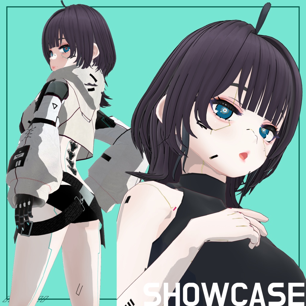 【VRoid】Cyberpunk Costume Set No.2 (なりきりサイボーグセット) texture & vroiditem