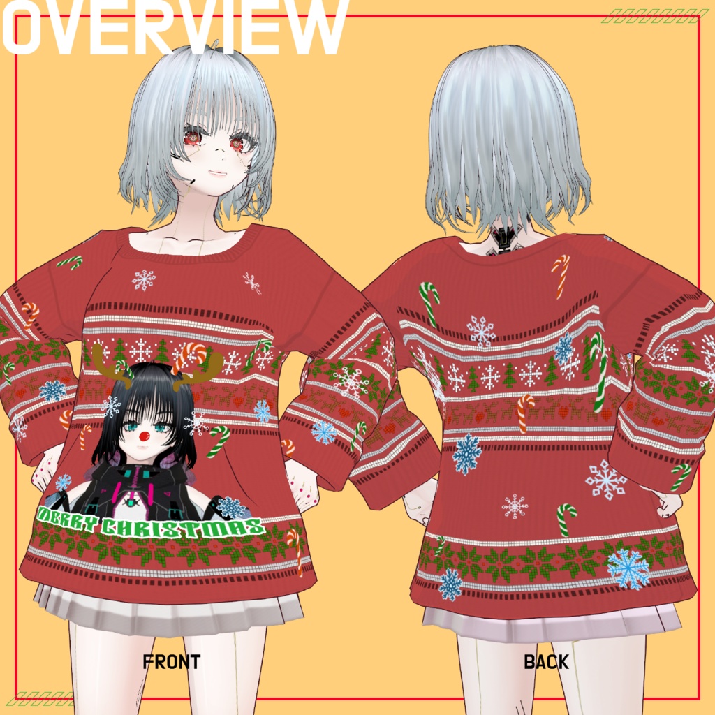 【VRoid】Custom Christmas Sweater (カスタムクリスマスセーター) texture & vroiditem #Azuver 【Free】