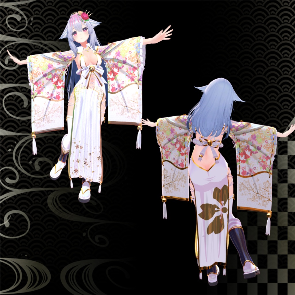 【桔梗用】花鳥風月、巫女ドレス【Modular Avatar対応】