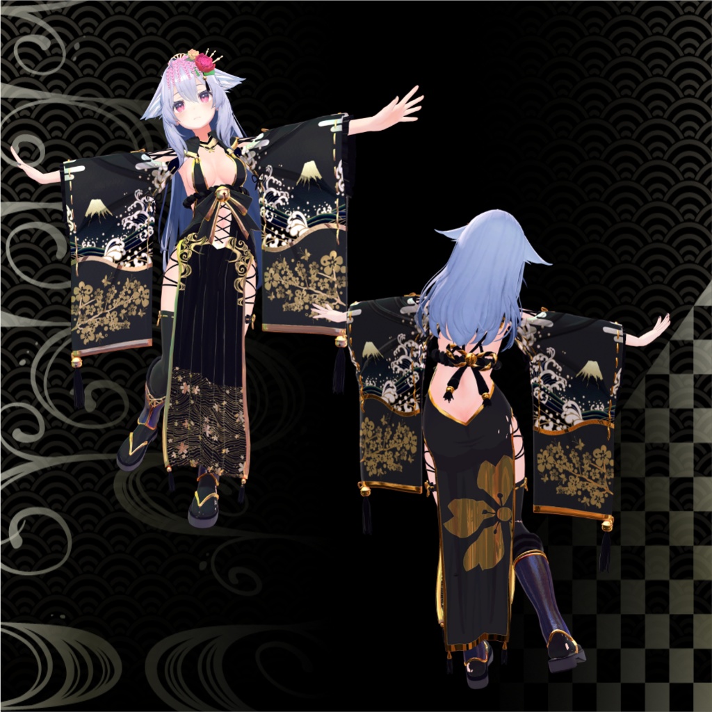 【桔梗用】花鳥風月、巫女ドレス【Modular Avatar対応】