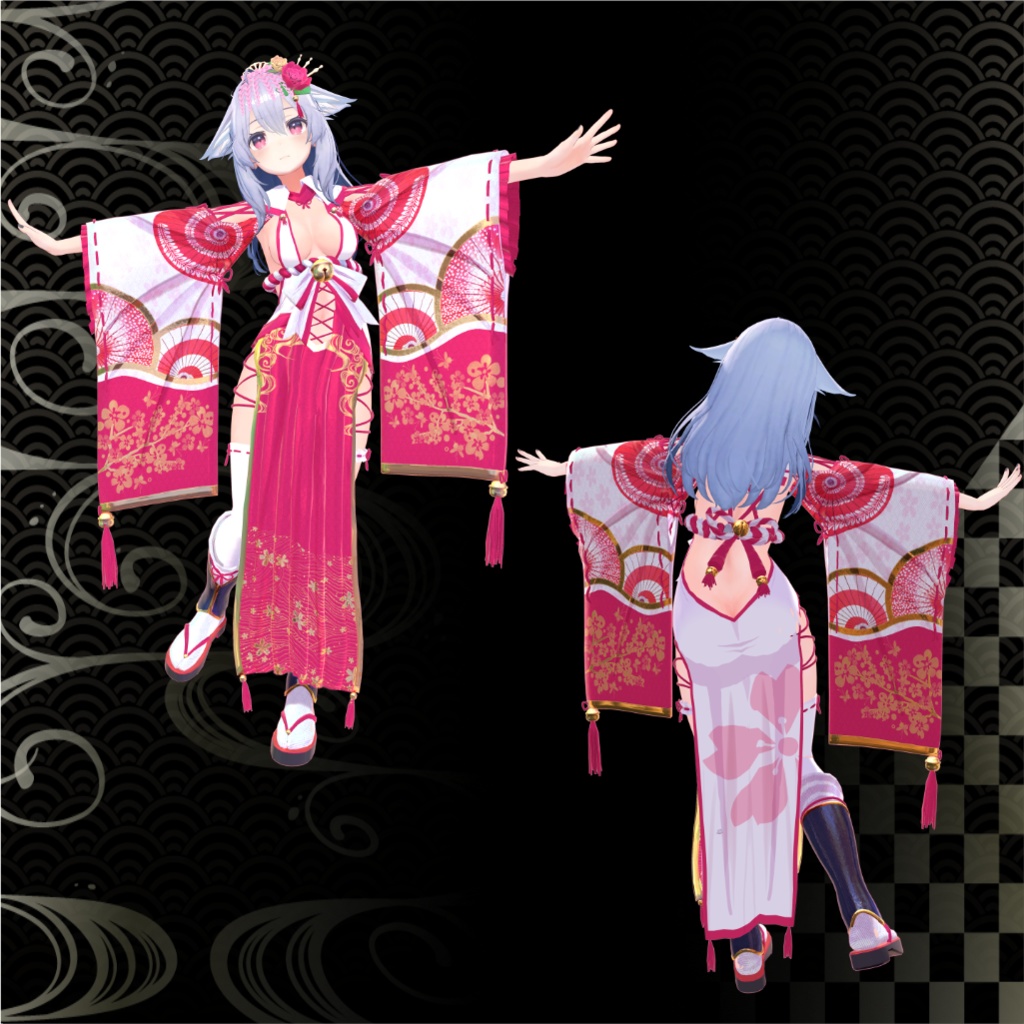 【桔梗用】花鳥風月、巫女ドレス【Modular Avatar対応】