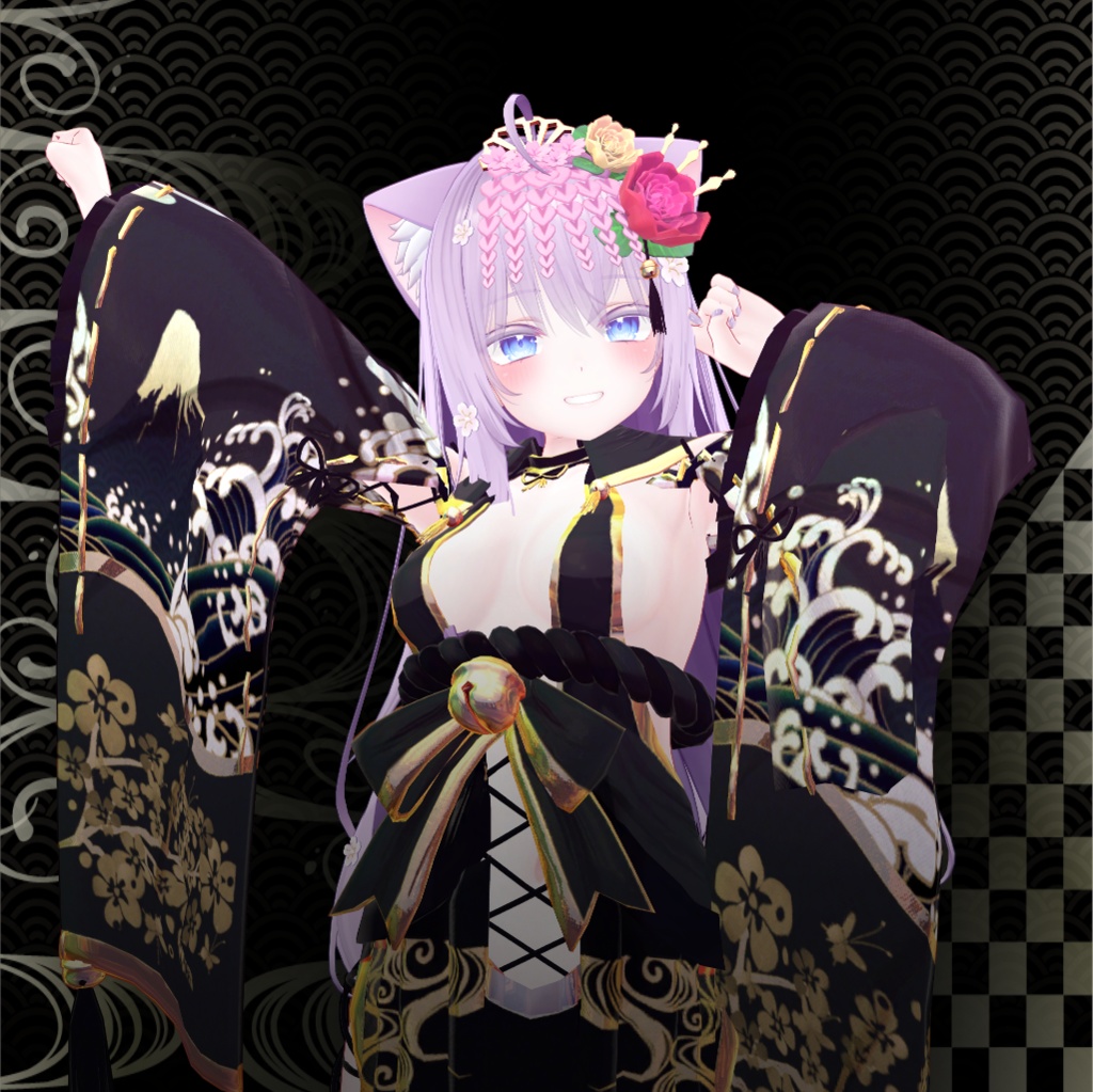 【6アバター対応】花鳥風月巫女ドレス【MA対応】